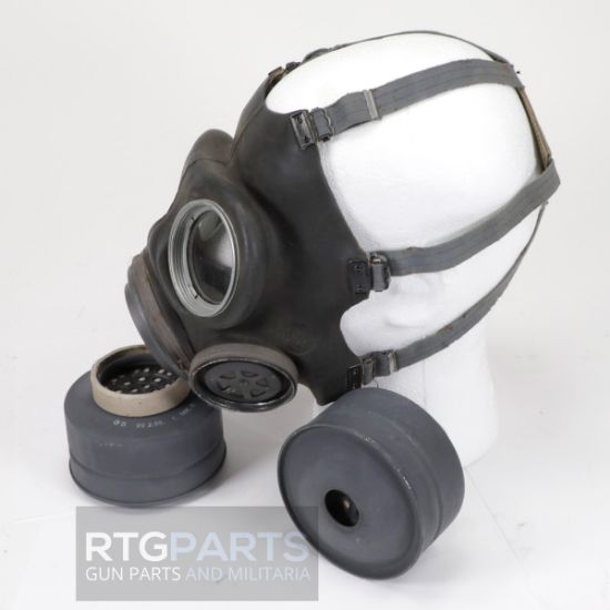 Picture of BRITISH M44 GAS MASK W/ TWO FILTERS AND BAG