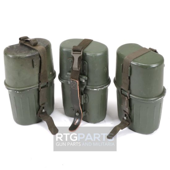 Picture of GERMAN WATER CANTEEN AND CUPS W/ LEATHER STRAP