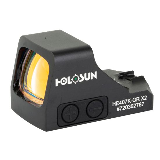 Holosun Technologies, 407K-X2, Green Dot, 6 MOA Dot, Black Color, Side Battery, 810047071372, H-HE407K-GR-X2,  RTG Parts