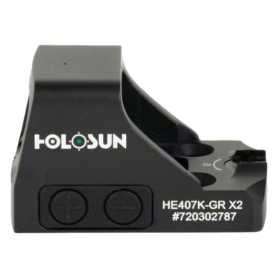Holosun Technologies, 407K-X2, Green Dot, 6 MOA Dot, Black Color, Side Battery, 810047071372, H-HE407K-GR-X2,  RTG Parts