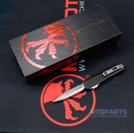 Picture of MICROTECH UTX-70 GEN IV D/E OTF AUTO KNIFE, BLACK, 2.5" M390 DAGGER, 11474-10