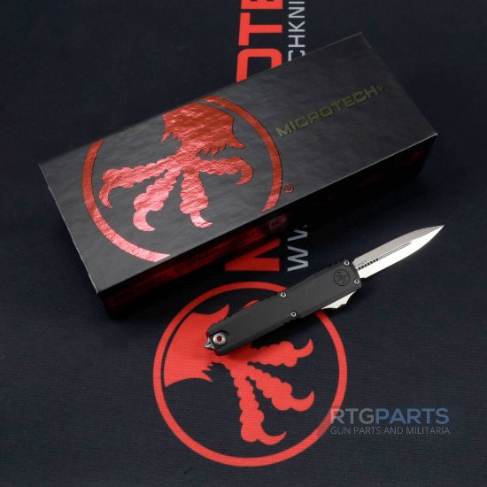 Picture of MICROTECH UTX-70 GEN IV D/E OTF AUTOMATIC KNIFE, BLACK, 2.5" M390 DAGGER, 11474-10