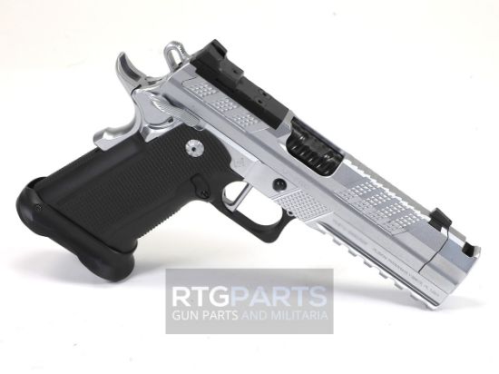 Fusion XP Comp Aluminum Frame Pistol, Full Size, 9MM, 4.6" Barrel with Integrated Compensator, Tenifer Finish, Chrome and Black, Grip & Thumb Safety, Fiber Optic Front Sights, Optic Ready, Two 17rd Mags, 789049493188, FFL-FUSION-XP-COMP-9-C, RTG Parts