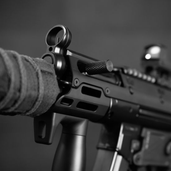 UTG PRO MP5 MP5K EXTENDED COCKING HANDLE, HK SP5 SP5K, HK94, SP89, Century AP-5, Mac-5, Made in the USA, 4717385557871, HKK-CHMP5E, RTG Parts