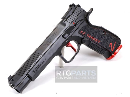 CZ, Shadow 2, Target Limited, TALO, Single Action, 9MM, 6" Barrel, Nitride Finish, Black, G10 Grips, Manual Safety, LPA Adjustable Sights, Two 17rd Mags, Flat Trigger With Adjustable LOP, Adjustable Trigger Weight, Threaded Holes In Dust Cover For Addition of Weights, Extended Beavertail, Hand Fitted, 806703912479, FFL-CZ-91247, RTG Parts