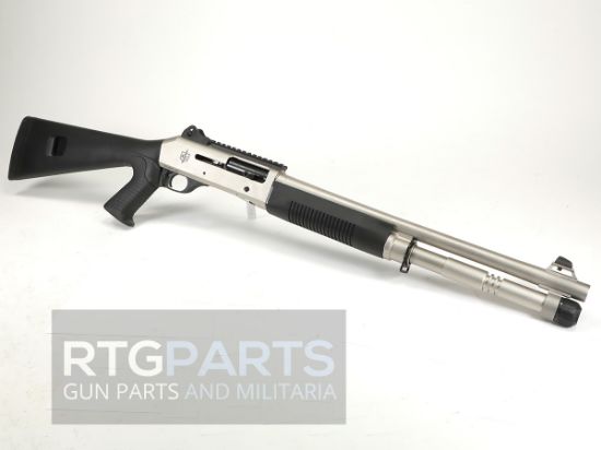 MAC 1014 Marine Pistol Grip, Semi-automatic Shotgun, 12 Gauge, 3" Chamber, 18.5" Barrel, Polymer Pistol Grip and Forearm, Electroless Nickel Finish, Ghost Ring Rear and Blade Front Sights, 5 Rounds, Includes Benelli/Mobil Pattern Choke Tubes 1/3/5, Military Arms Corporation, 723551444320, FFL-MAC-21000153, RTG Parts