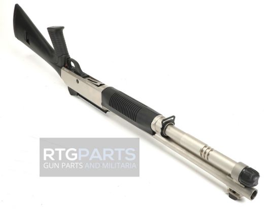 MAC 1014 Marine Pistol Grip, Semi-automatic Shotgun, 12 Gauge, 3" Chamber, 18.5" Barrel, Polymer Pistol Grip and Forearm, Electroless Nickel Finish, Ghost Ring Rear and Blade Front Sights, 5 Rounds, Includes Benelli/Mobil Pattern Choke Tubes 1/3/5, Military Arms Corporation, 723551444320, FFL-MAC-21000153, RTG Parts