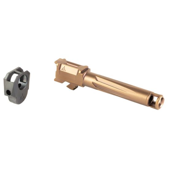 Radian Weapons, RAMJET Barrel, AFTERBURNER Compensator, 9MM, DLC Finish, Bronze and Black, INTRA-LOK Mounting System, Fits Glock 19 Gen4, Fits Glock 19 Gen 4, 810098420624, RAD-R0834, RTG Parts