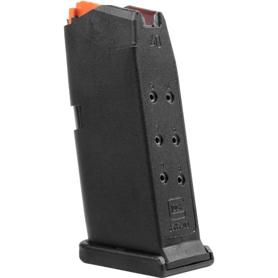 GLOCK 27 Gen5 .40SW 9rd Mag, OEM Magazine, 40 S&W, 9 Rounds, For GLOCK 27, Cardboard Style Packaging, Polymer, Black, Orange Follower, Gen 5, 764503050534, GL-65611, RTG Parts