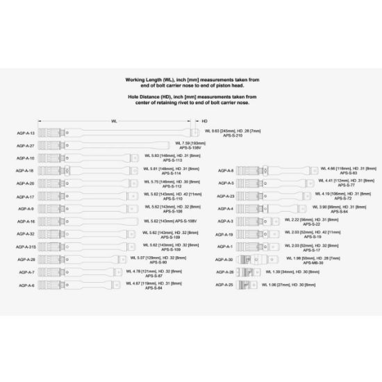 KNS Mini Beryl Adjsutable Gas Piston, KNS-AGP-A-30, RTG Parts