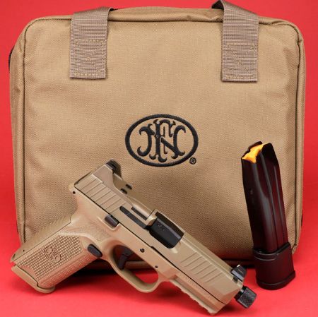 FN America, FN 509 Tactical, FDE, Full Size, 9MM, 4.5" Barrel, Polymer Frame, Flat Dark Earth, 1-24Rd Magazines and 1-17Rd Magazine, Non-Manual Safety, Suppressor Height Night Sights, Low Profile Optics Mounting System, Threaded Barrel,  Ambi Slide Stop Lever, Ambi Mag Release, FN Soft Case, 845737009137, FFL-FN-66-100373, RTG Parts
