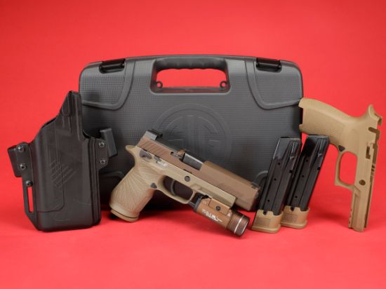 Picture of USED SIG P320F M17 PISTOL PACKAGE W/ LIGHT, HOLSTER, WILSON GRIP MODULE