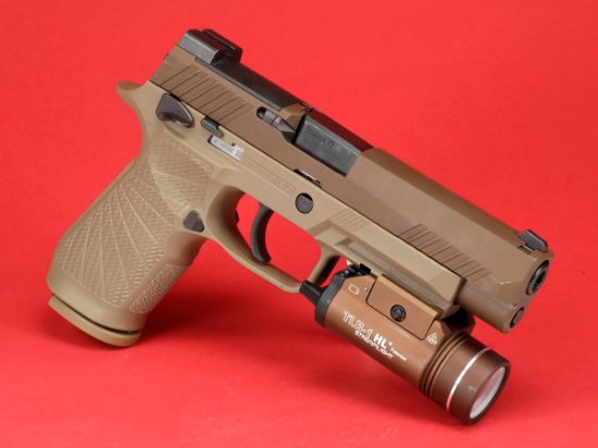 Picture of USED SIG P320F M17 PISTOL PACKAGE W/ LIGHT, HOLSTER, WILSON GRIP MODULE