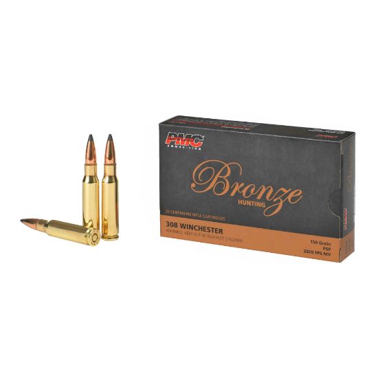 PMC Bronze 308 Winchester 150gr Soft Point, 150 Grains, SP, 20rd Box, 741569040723, AMMO-PMC-308SP, RTG Parts