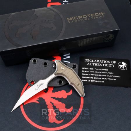 Picture of MICROTECH BEE PUSH DAGGER 2.5" APOCALYPTIC, ANTIQUE BRONZE TI HANDLES, 218-10APMS2