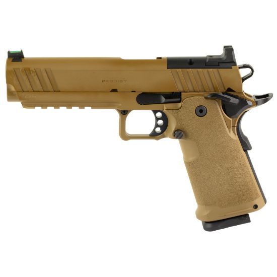 Springfield, 1911 DS Prodigy, Coyote Brown, Metal Frame Pistol, Full Size, 9MM, 5" Forged Stainless Steel Bull Barrel, Forged Carbon Steel Frame, Cerakote Finish, Fiber Optic Front, Black Serrated Rear Sights, Optics Ready, Ambidextrous Safety, 2 Magazines, (1)-20 Round and (1)-17 Round, 706397974046, FFL-SPRINGFIELD-PH9119AOSCB, RTG Parts