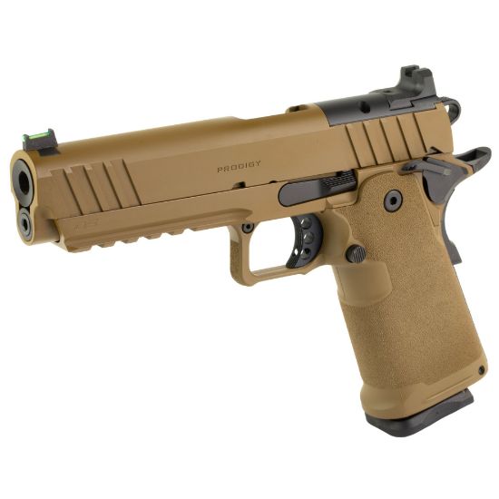Springfield, 1911 DS Prodigy, Coyote Brown, Metal Frame Pistol, Full Size, 9MM, 5" Forged Stainless Steel Bull Barrel, Forged Carbon Steel Frame, Cerakote Finish, Fiber Optic Front, Black Serrated Rear Sights, Optics Ready, Ambidextrous Safety, 2 Magazines, (1)-20 Round and (1)-17 Round, 706397974046, FFL-SPRINGFIELD-PH9119AOSCB, RTG Parts
