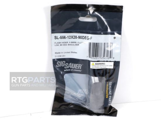SIG Clutch Lok Flash Hider 5.56mm 1/2x28 90 Degree Shoulder, Sig Sauer, .223, 5.56x45mm, SL-556-12X28-90DEG-F, 798681656189, SIG-SL55612X2890DEGF, RTG Parts