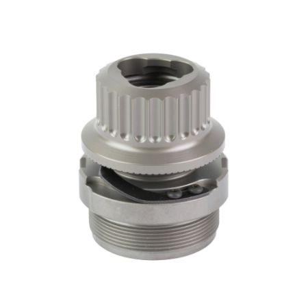 B&T USA, RQD Tri Lug, Suppressor Mount, 9MM, HUB Compatible Suppressor to B&T/HK Spec Tri-Lug Barrel, Stainless Steel and Titanium Finish, 840225721812, BT-SD-145712, RTG Parts
