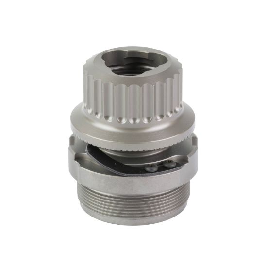 B&T USA, RQD Tri Lug, Suppressor Mount, 9MM, HUB Compatible Suppressor to B&T/HK Spec Tri-Lug Barrel, Stainless Steel and Titanium Finish, 840225721812, BT-SD-145712, RTG Parts