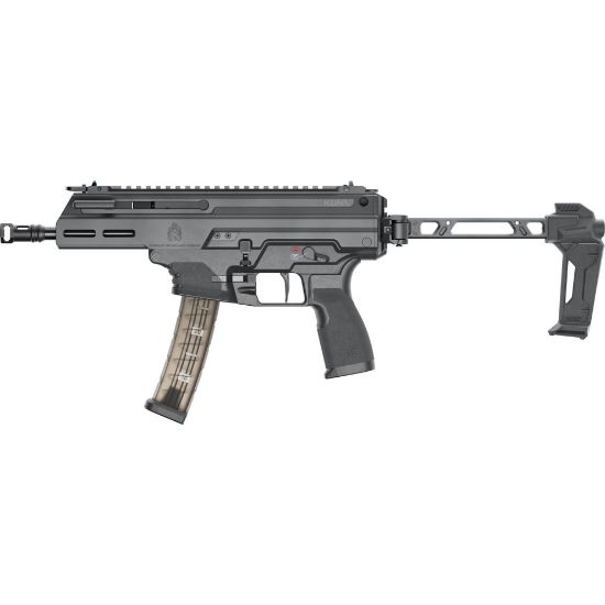 Springfield, Kuna, Semi-automatic Pistol, 9MM, 6" Threaded Barrel, 1/2x28 Thread Pitch, Roller Delayed, MLOK Handguard, Picatinny Receiver End Plate, Strike Industries Folding Brace, Anodized Finish, Black, 30 Rounds, 2 Magazines, Includes Front and Rear Flip Up Sights, 706397988951 , FFL-SPRINGFIELD-KN9069BFSA, RTG Parts