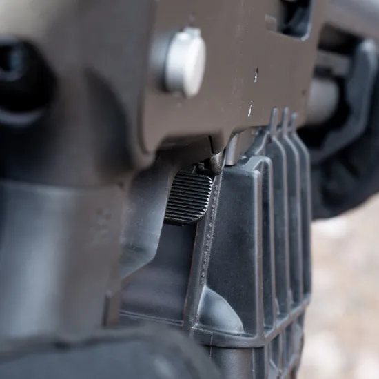 M0ssberg 590RM Oversized Magazine Release, HB Industries, Made in the USA, MAG-10557-01, RTG Parts