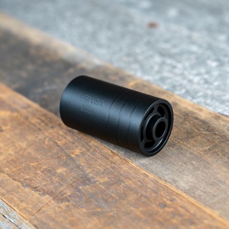 HBI Blast Shield, 2.5" Length, 9mm, 3-Lug Mounting Interface, Black, Made in the USA, HB Industries, MAG-10615-01, RTG Parts