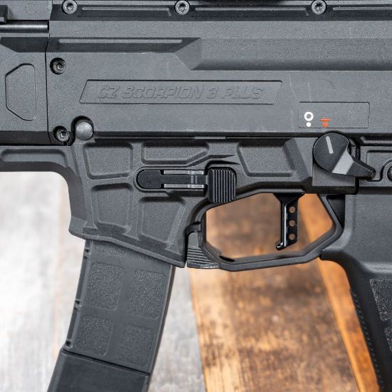 HBI Extended Mag Release, Left Side, For CZ Scorpion 3+, HB Industries, HBI-10507-01, RTG Parts