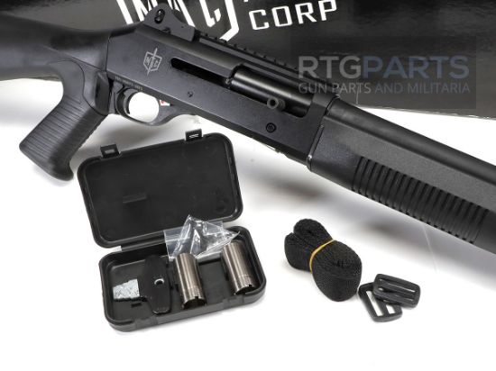 MAC 1014 Pistol Grip, Semi-automatic Shotgun, 12 Gauge, 3" Chamber, 18.5" Barrel, Polymer Pistol Grip and Forearm, Anodized Finish, Black, Ghost Ring Rear and Blade Front Sights, 5 Rounds, Includes Benelli/Mobil Pattern Choke Tubes 1/3/5, Military Arms Corporation, 723551440254, FFL-MAC-21000120, RTG Parts