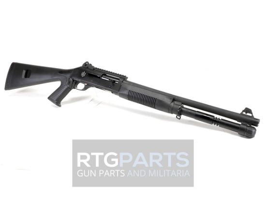 MAC 1014 Pistol Grip, Semi-automatic Shotgun, 12 Gauge, 3" Chamber, 18.5" Barrel, Polymer Pistol Grip and Forearm, Anodized Finish, Black, Ghost Ring Rear and Blade Front Sights, 5 Rounds, Includes Benelli/Mobil Pattern Choke Tubes 1/3/5, Military Arms Corporation, 723551440254, FFL-MAC-21000120, RTG Parts