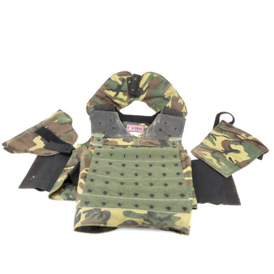 Picture of POINT BLANK BODY ARMOR, WOODLAND, SHELL ONLY, L-R, USED GOOD
