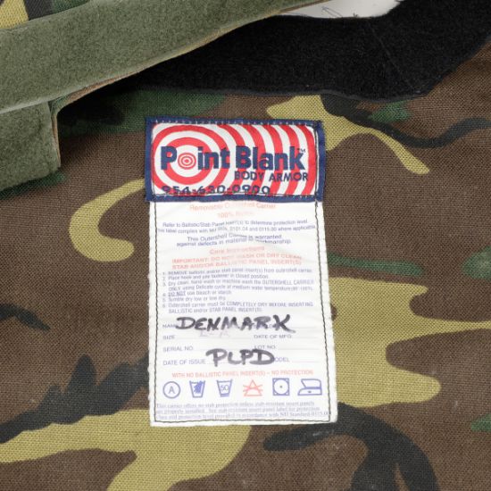 Picture of POINT BLANK BODY ARMOR, WOODLAND, SHELL ONLY, L-R, USED GOOD