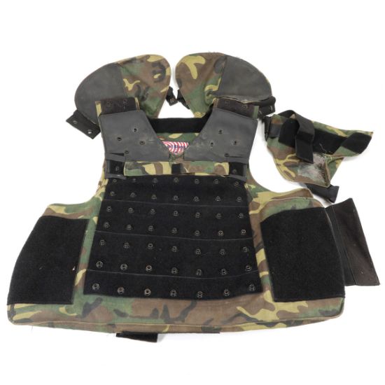Picture of POINT BLANK BODY ARMOR, WOODLAND, SHELL ONLY, XL-XXL, USED GOOD