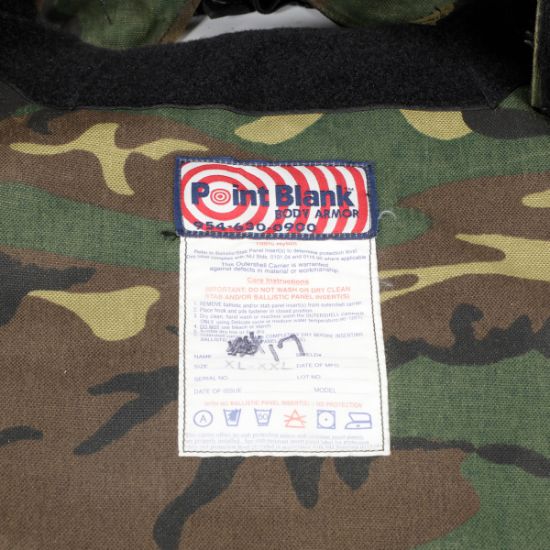 Picture of POINT BLANK BODY ARMOR, WOODLAND, SHELL ONLY, XL-XXL, USED GOOD
