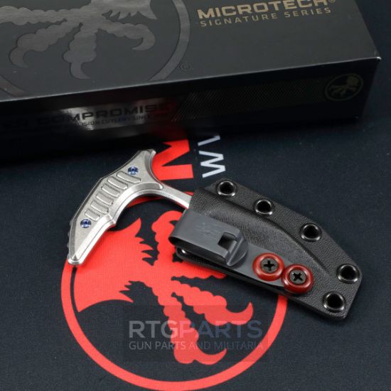 Picture of MICROTECH BEE PUSH DAGGER 2.5" STONEWASH BLUE TI HARDWARE, 218-10MS3