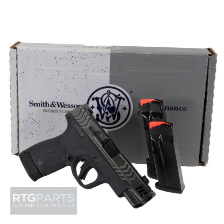 Smith & Wesson, M&P9 Shield Plus, Performance Center, Micro-Compact, 9MM, 4" Ported Barrel, Black, Front Night Sight, Blacked Out Rear Sight, No Manual Safety, Optic Ready, 3 Magazines, 022188895872, FFL-SW-13990, RTG Parts