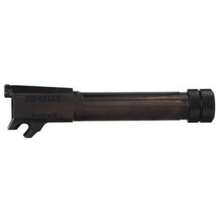 Sig Sauer, Barrel, 9MM, 3.7" Threaded Barrel, 1/2X28 Thread Pitch, Fits Sig P365, Nitride Finish, Black, Loaded Chamber Indicator, 798681738380, SIG-8902059, RTG Parts
