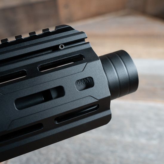 HB Industries, Blast Shield, 2.5" Length, 9mm, 1/2x28 Mounting Interface, Black, Made in the USA, HB Industries, MAG-10617-01, RTG Parts