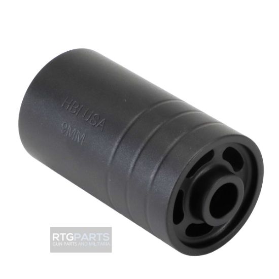 Picture of HBI 2.5" BLAST SHIELD, 9MM, 1/2X28, BLACK