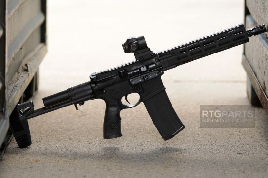 Daniel Defense, DDM4, Semi-automatic, AR Pistol, 5.56 NATO, 10.3" Cold Hammer Forged Barrel, Threaded 1/2X28, Anodized Finish, Black, Daniel Defense Pistol Grip, Maxim PDW Brace, DD4 Flat Front 9.5" Rail, 30 Rounds, Includes Primary Optics Cyclops Gen 2 Reticle, 818773025294, FFL-DD-SB-19, RTG Parts