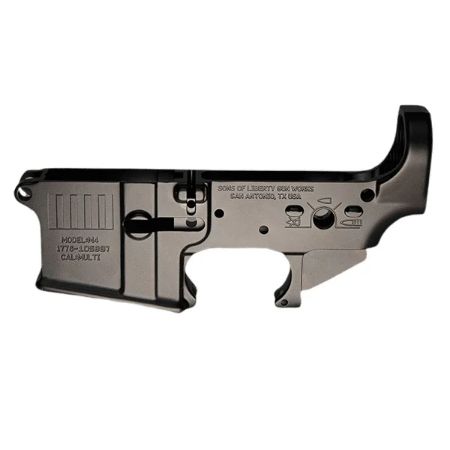 Sons of Liberty Gun Works, Stripes Logo Lower Receiver, Stripped Lower Receiver, Multi Cal, Anodized Finish, Black, 657628674375, FFL-SOLGW-L-STRIPES-A-BLK, RTG Parts