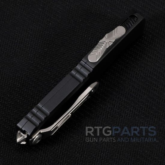Picture of MICROTECH UTX-70 HELLHOUND GEN IV  OTF AUTO KNIFE, BLACK, 2.5" M390, STONEWASH, 14194-10S