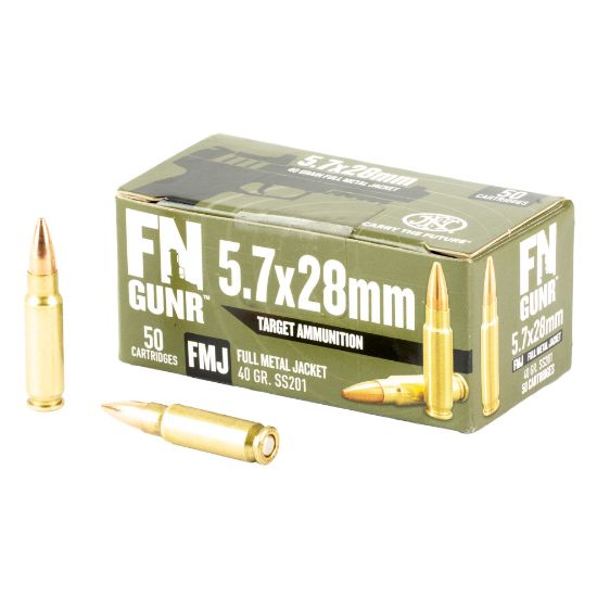 FN GUNR 5.7X28mm Ammunition, SS201 40gr FMJ, 50rd Box, 845737017316, AMMO-10700032, gunrdfns, RTG Parts