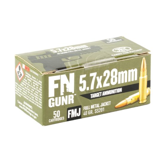 FN GUNR 5.7X28mm Ammunition, SS201 40gr FMJ, 50rd Box, 845737017316, AMMO-10700032, gunrdfns, RTG Parts