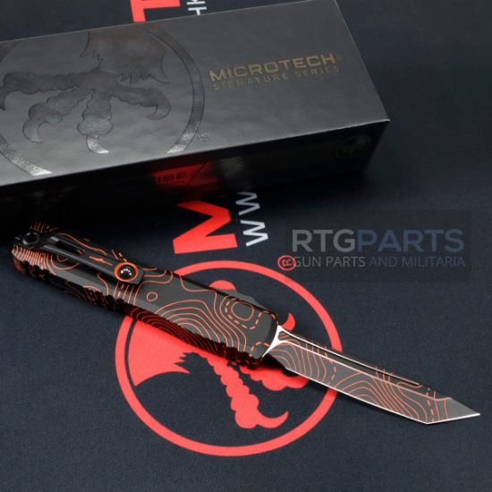 Picture of MICROTECH ULTRATECH GEN IV OTF AUTO KNIFE, TOPO BLK/ORANGE TANTO 3.5" M390 11234-1TPBKORCS
