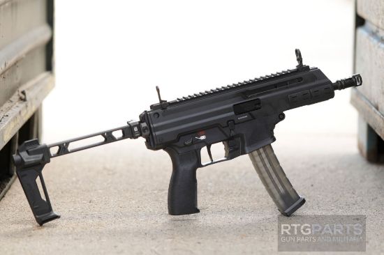 Springfield, Kuna, Semi-automatic Pistol, 9MM, 6" Threaded Barrel, 1/2x28 Thread Pitch, Roller Delayed, MLOK Handguard, Picatinny Receiver End Plate, Strike Industries Folding Brace, Anodized Finish, Black, 30 Rounds, 2 Magazines, Includes Front and Rear Flip Up Sights, 706397988951 , FFL-SPRINGFIELD-KN9069BFSA, RTG Parts