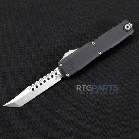 Picture of MICROTECH UTX-70 HELLHOUND GEN IV  OTF AUTO KNIFE, BLACK, 2.5" M390, STONEWASH, 14194-10S