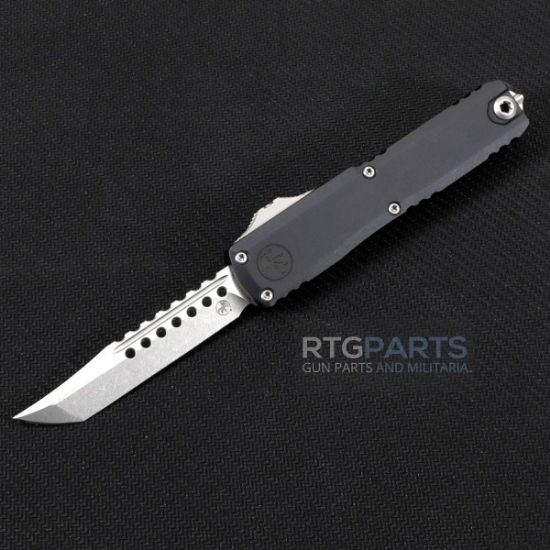 Picture of MICROTECH UTX-70 HELLHOUND GEN IV  OTF AUTO KNIFE, BLACK, 2.5" M390, STONEWASH, 14194-10S