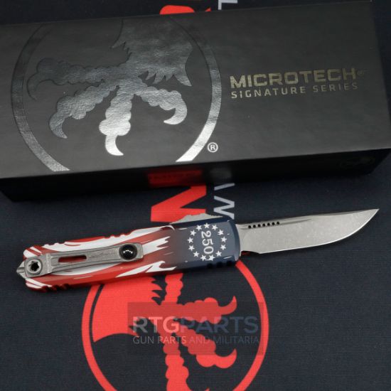 Picture of MICROTECH UTX-85 GEN IV S/E 4TH OF JULY 250TH, 3.125" M390, APOCALYPTIC, 12314-10APS-4J250