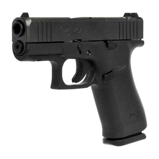GLOCK, 43X M.O.S., Striker Fired, Semi-automatic, Polymer Frame Pistol, Sub-Compact, 9MM, 3.41" Barrel, GLOCK Marksman Barrel, nDLC Finish, Black, No Finger Grooves, Fixed Sights, 15 Rounds, 2 Magazines, 764503072864, FFL-GLOCK-UX4350203FRMOS, RTG Parts